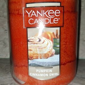 Yankee Candle PUMPKIN CINNAMON SWIRL 22oz Single Wick Large Jar Candle  NEW